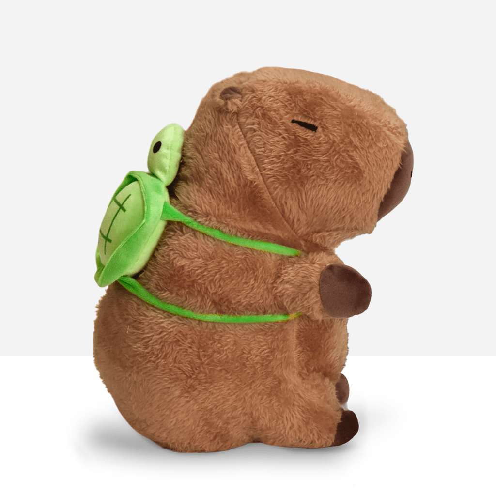 Peluche Capibara Grande Con Mochila De Tortuga - Juguete Blandito Para Niños Y Niñas