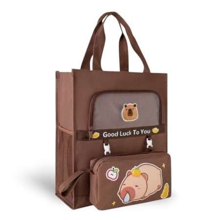 Bolso Tote Bag  y Cartuchera Capibara  - Marrón