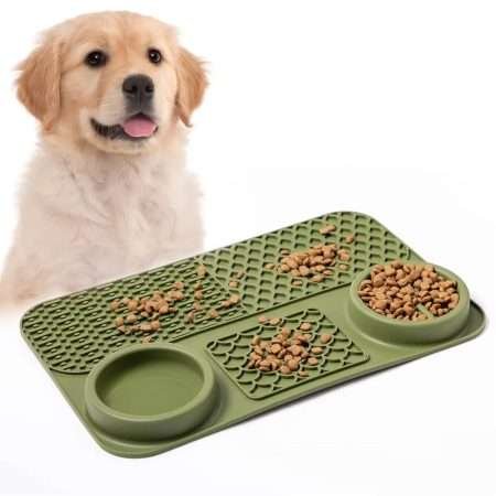 Comedero Anti Ansiedad, Antideslizante, Interactivo Lick Mat - Verde