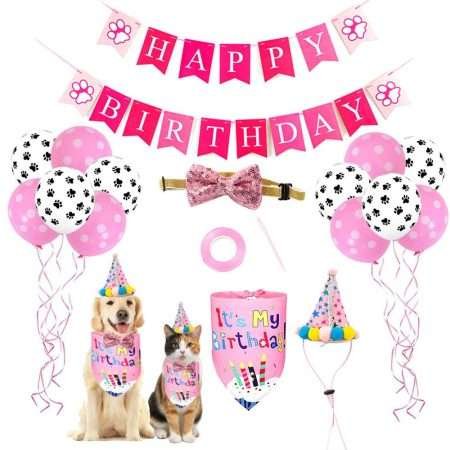 Kit Cumpleañero Gatos y Perros - Rosa