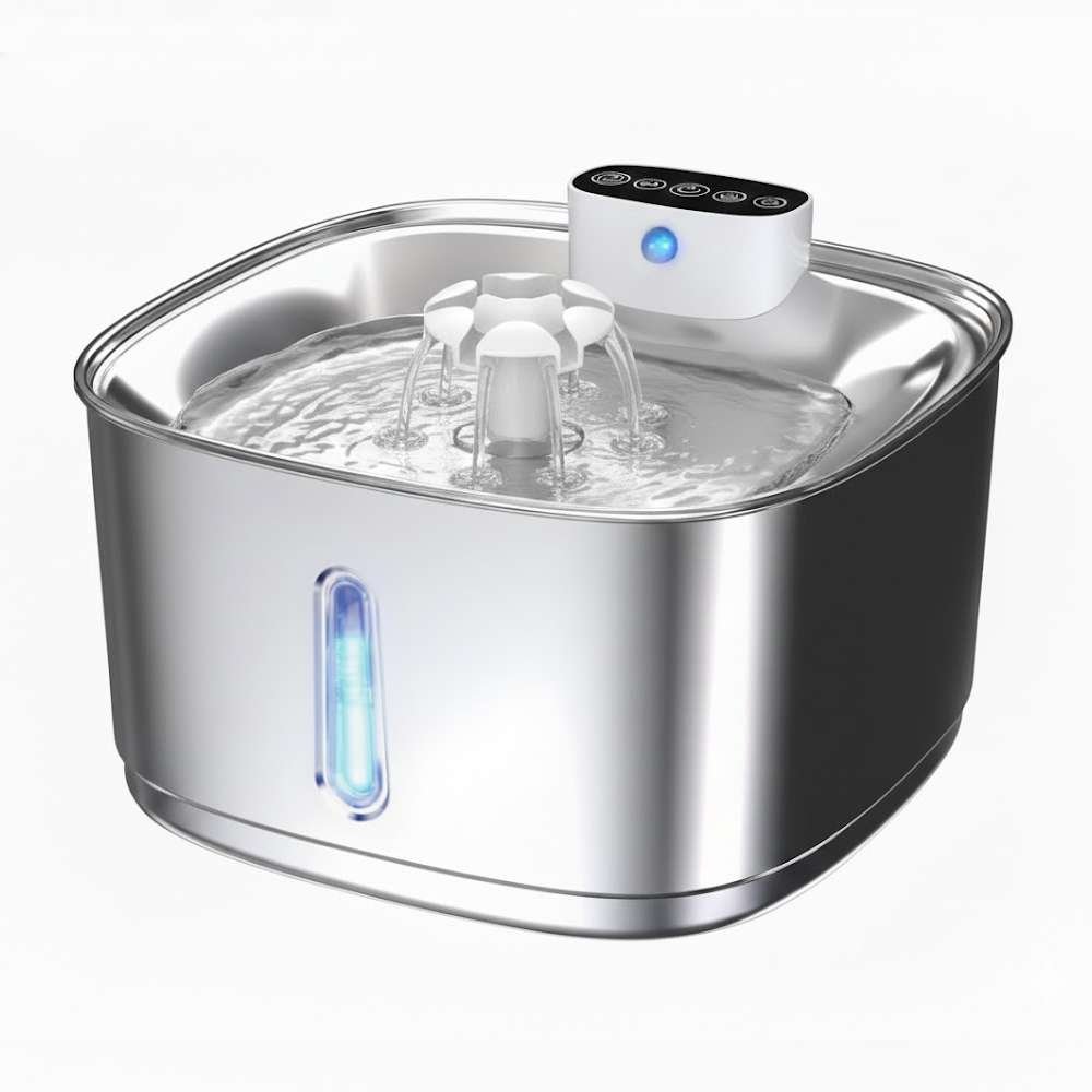 AquaFlow - Bebedero Recargable de Acero 3 modos