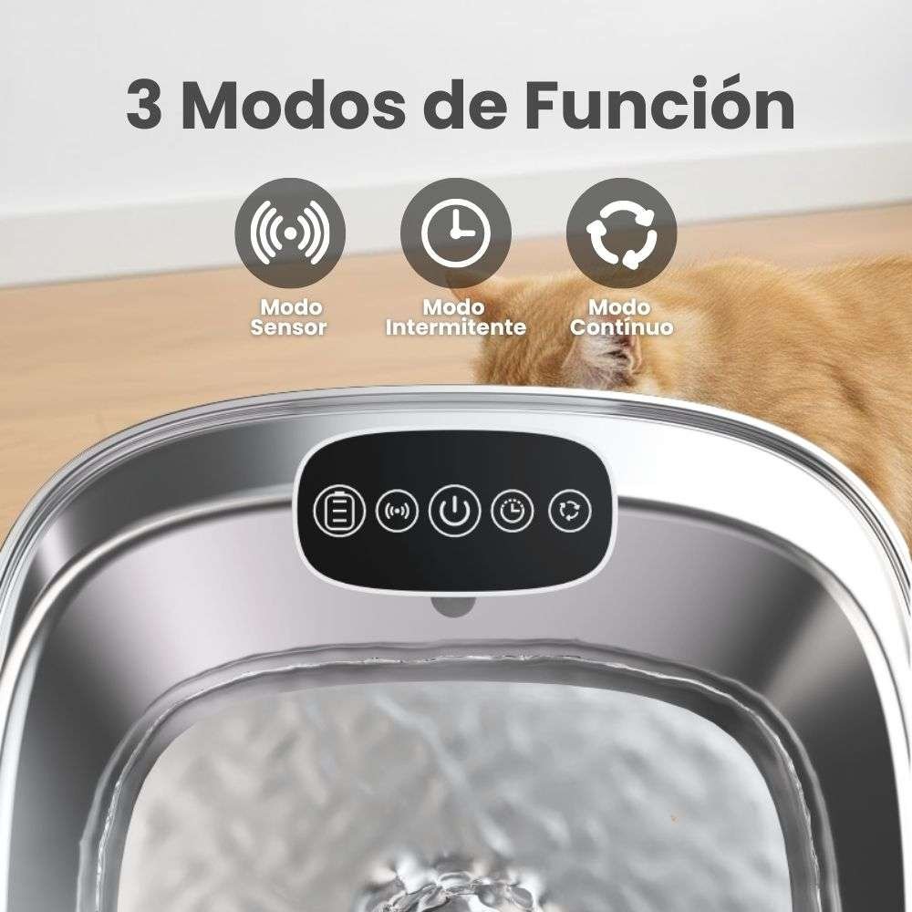 AquaFlow - Bebedero Recargable de Acero 3 modos - Image 3